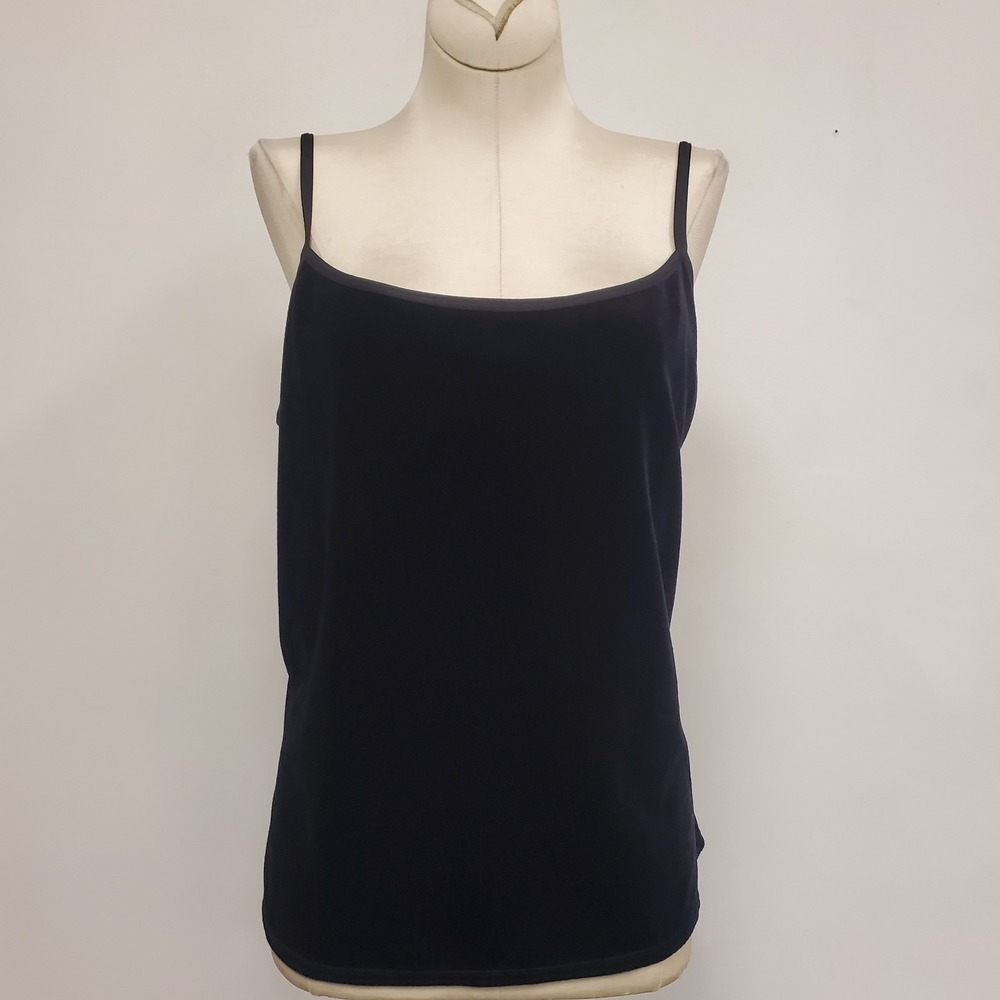 J Jill Womens Whimsigoth Sleeveless Square Neck Velvet Tank‎ Top Size XL Black